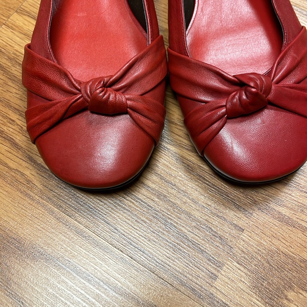 ANTONIO MELANI Red Knotted Slingback Flats - Picture 4 of 7